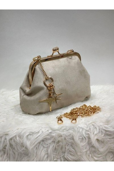 SHIKIRTI BAG STORE Suede Scholar Small Size Star Charm Detailed Long Cross St...