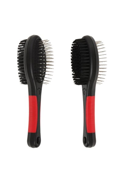 OEM Perie pentru Caine Ovala cu Doua Fete Neagra Rosie 22cm