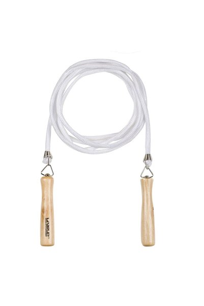 OEM Coarda Gimnastica Alba cu Manere de Lemn 2.8m