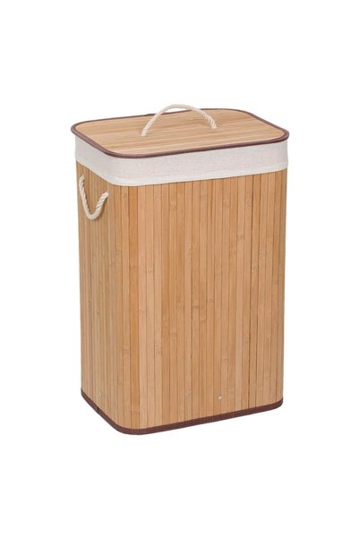 OEM Cos din Bambus de Culoare Naturala cu Capac pentru Rufe 40x30x60cm - 72l