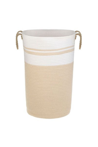 OEM Cos Rufe Ecru Bej cu Sfoara de Bumbac & Manere Ø42x55cm - 60L