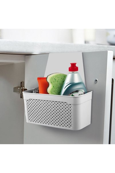 OEM Cos Organizator Suspendabil din Plastic Alb pentru Dulap 24x13x24cm