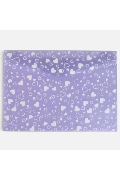 OEM Mapa cu Capsa Mov cu Inimi Glitter 33x23,6cm
