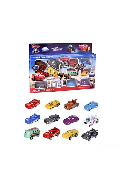 SIGMA TOY Set de 12 mașini, Tendință virtuală, Super curse, Fulger McQueen și...