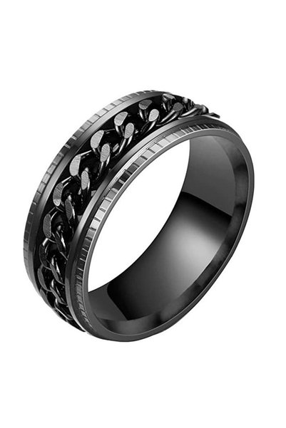 Be Special Inel antistres din inox cu lant rotativ 16,5 mm (6 US) 52 mm (6 US...