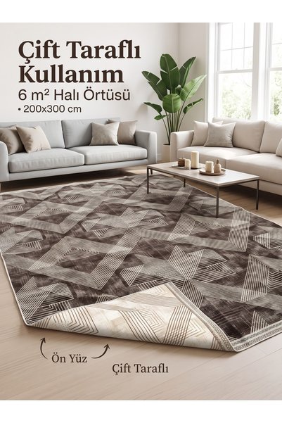 BIYIKLI PİYADE Modern Carpet Cover Savan 6m2 Woven (200X300) Non-Slip Cotton ...