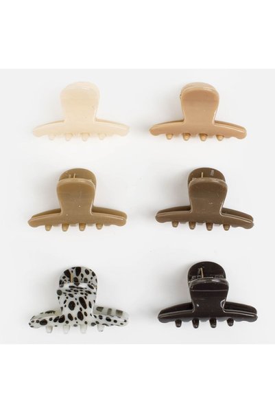 OEM Clame de Par Subtiri Culori Pamantii pentru Femei 4,5cm - 6buc