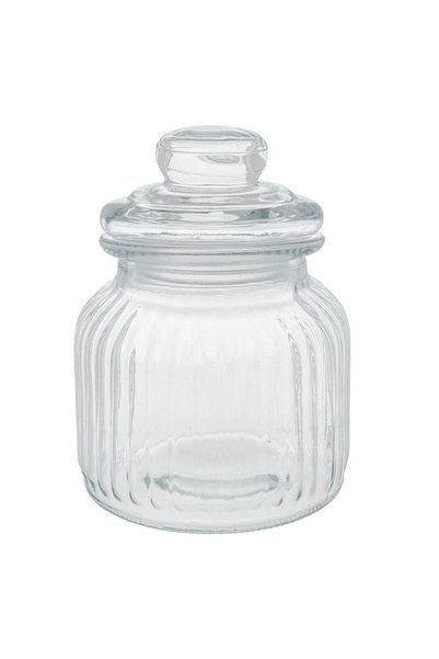 OEM Borcan pentru Dulciuri din Sticla Transparenta cu Design in Relief cu Dun...