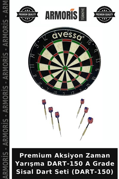 Armoris Premium Aksiyon Zaman Yarışma DART-150 A Grade Sisal Dart Seti (DART-150)