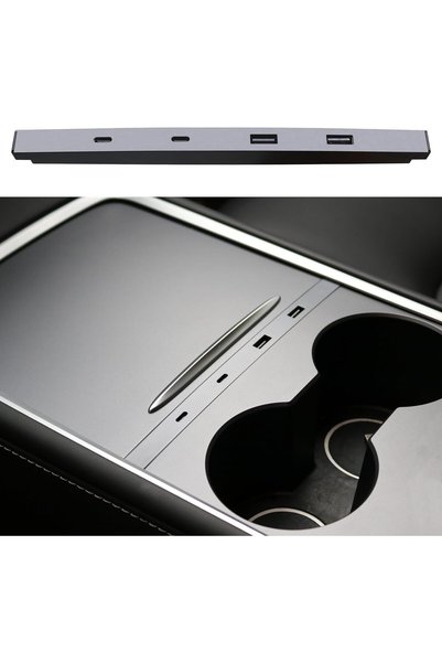 Generic شاحن USB للسيارة لسيارات تسلا موديل Y 2021-24 وموديل 3 2021-23، يدعم ...