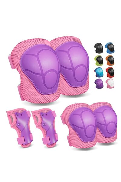Generic واقيات الركبة للأطفال، مجموعة حماية للركبة والكوع للأطفال الصغار، واق...
