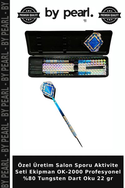 By Pearl Özel Üretim Salon Sporu Aktivite Seti Ekipman OK-2000 Profesyonel %80 Tungsten Dart Oku 22 gr