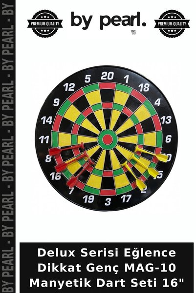By Pearl Delux Serisi Eğlence Dikkat Genç MAG-10 Manyetik Dart Seti 16"