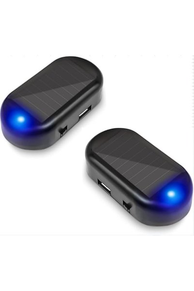 MAKINGTEC 2 Pcs Car Solar Power Simulated Dummy Alarm， Anti-Theft LED Flashin...