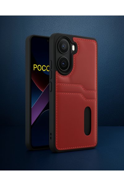 Generic Brand Xiaomi Poco X7 Pro Case Sara Leather Case with Business Card Ho...