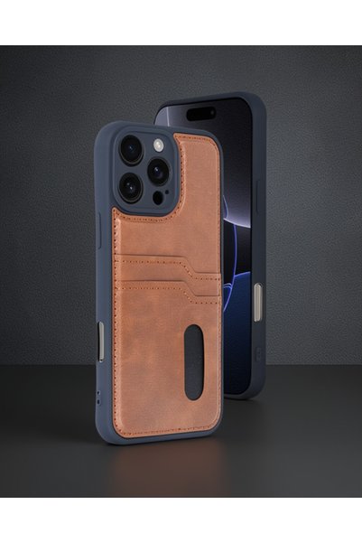 Generic Brand Apple iphone 16 pro leather case with sara business card holder...
