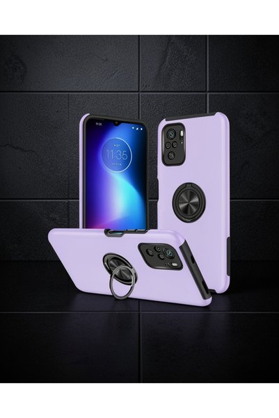 Generic Brand Xiaomi Poco F3 Case Elite Ring Cover - Purple