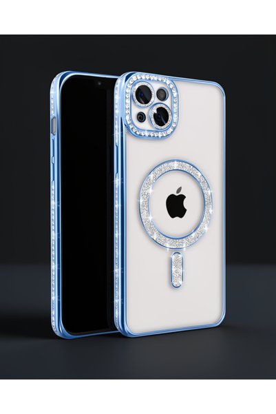 teknodayım Apple iPhone 15 Case Joke Silvery Magneticsafe Case - Blue