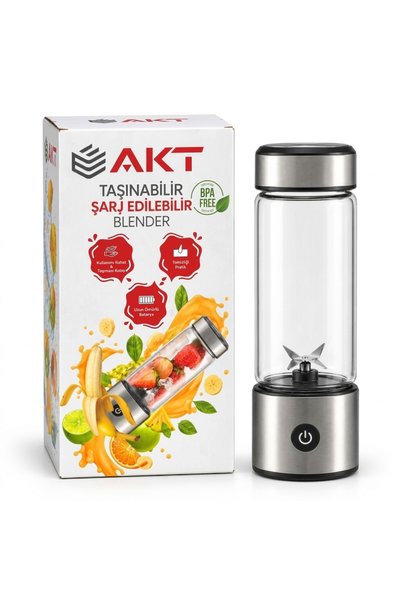 OMAYtr E120 Taşınabilir Şarjlı Blender Cam Smoothie Mikseri