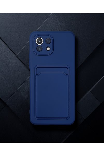 teknodayım Xiaomi Mi 11 Case Kelvin Silicone with Business Card - Navy Blue