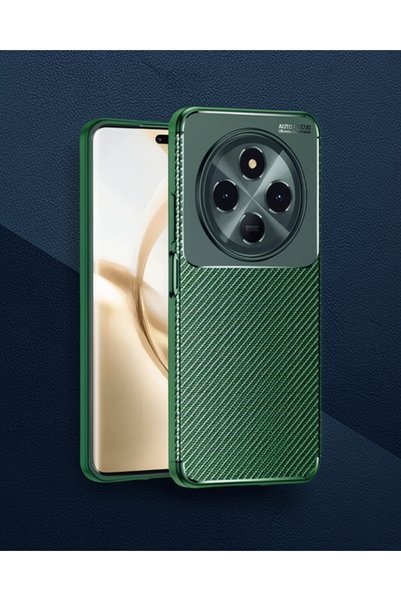teknodayım Tecno Spark 30C Case Auto Focus Carbon Cover - Dark Green