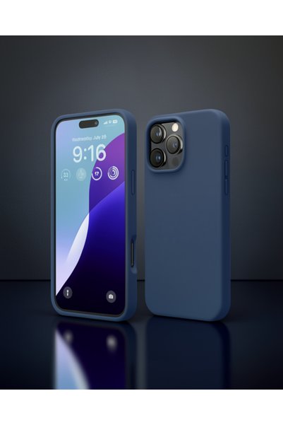 teknodayım Apple iPhone 16 Pro Max Case First Silicone - Navy Blue
