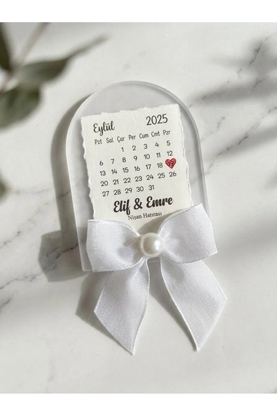 GRAND CONCEPT STORE Kişiye Özel Takvim Tasarımlı Nişan Hatırası Magnet 25 adet