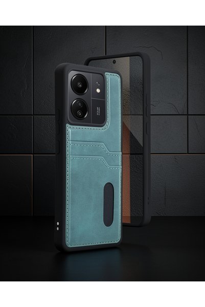 teknodayım Xiaomi Redmi 13C Case Sara Leather Case with Business Card Holder ...
