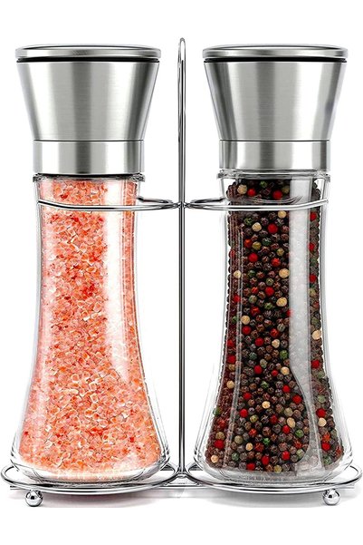 Generic Premium Stainless Steel Salt And Pepper Grinder Set Of 2, Fillable St...