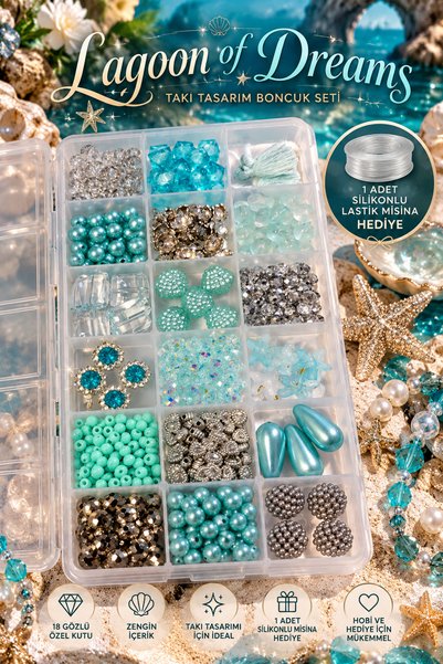 By MO Accessories Lagoon of Dreams 18 Bölmeli Takı Tasarım Boncuk Yapım Seti ...