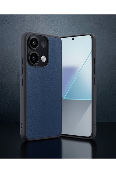 Generic Brand غطاء حماية جلدي لهاتف Xiaomi Redmi Note 13 Pro 4G - أزرق داكن