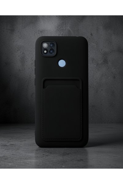 teknodayım Xiaomi Redmi 9C Case Kelvin Silicone with Business Card - Black