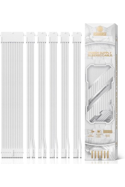 Generic كابل مزود بأكمام نايلون بطول 30 سم، 1x24pin/2x4 + 4 EPS/3x6+2 PCI-E ل...