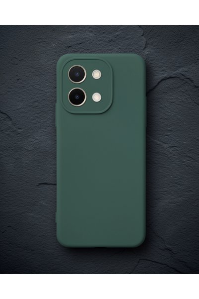 teknodayım Vivo Y28 Case First Silicone - Dark Green