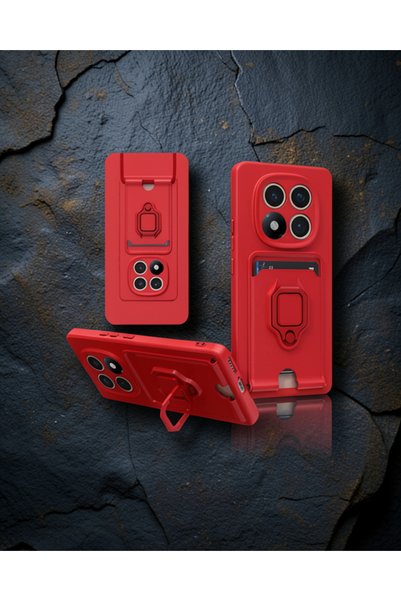 teknodayım Xiaomi Redmi Note 14 Pro 5g Case Zuma Silicone with Ring and Busin...