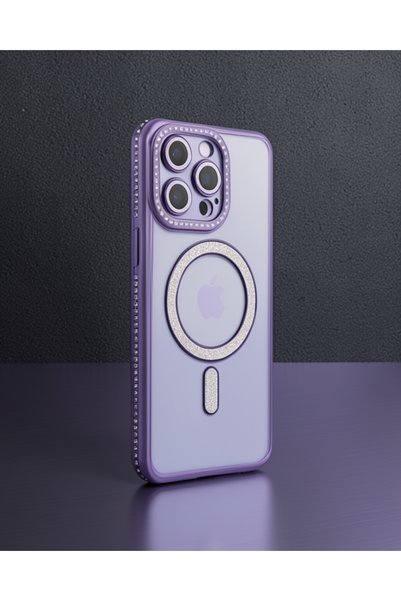teknodayım Apple iPhone 15 Pro Case Joke Silvery Magneticsafe Case - Deep Purple