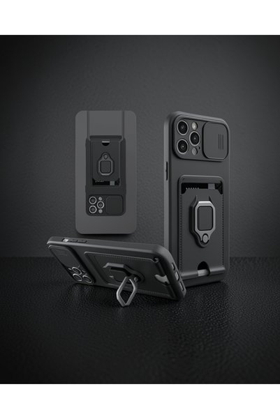 teknodayım Apple iPhone 12 Pro Case Zuma Silicone with Business Card Holder a...