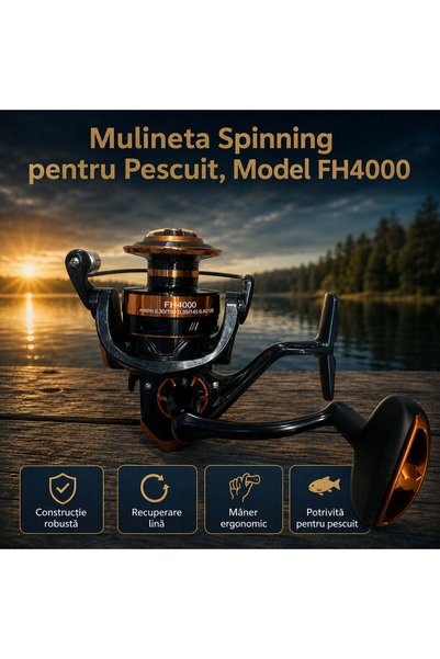 FOXMAG24 Μηχανισμός ψαρέματος spinning, Μοντέλο FH4000, Μαύρο, 4000