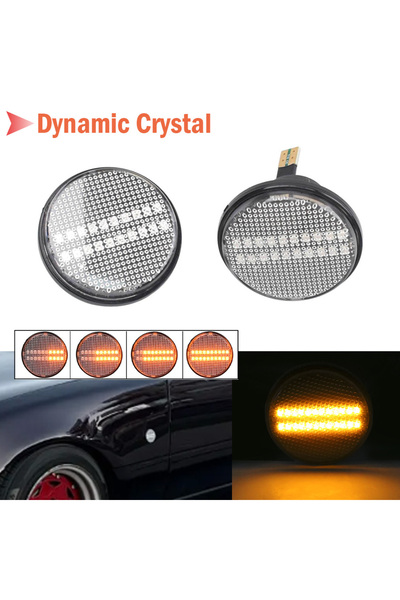 Choice Crystal Lens 2Pcs Led Dynamic Arrow Blinker Indicator Side Marker Turn...