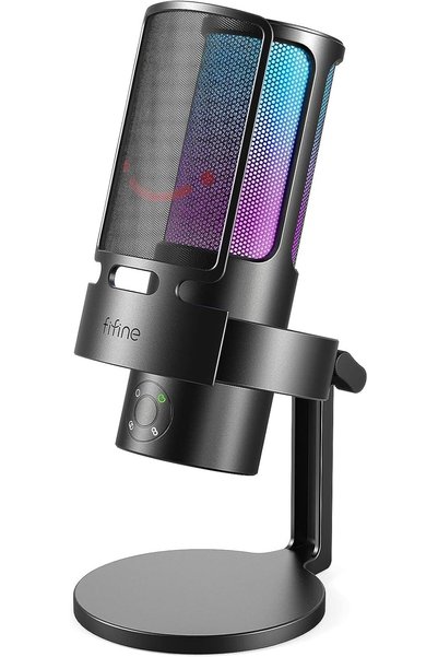 Fifine ميكروفون AmpliGame A8 USB للألعاب مع تحكم RGB للكمبيوتر