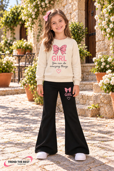 TREND THE BEST Trendin En İyisi Winter, Spring, and Autumn Girls' Black Spani...