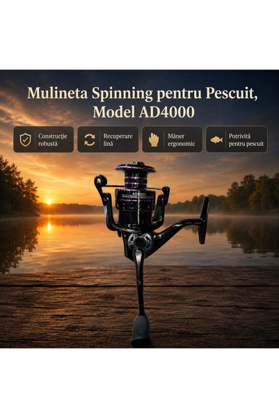 FOXMAG24 Μηχανισμός ψαρέματος spinning, Μοντέλο AD4000, 4000, Μαύρο, Καινούργιο