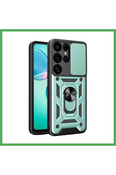 Nur store Çanta غطاء سيليكون متوافق مع هاتف سامسونج جالاكسي S25 ألترا مع حلقة...