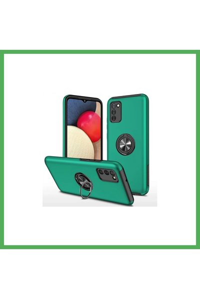 Nur store Çanta غطاء متوافق مع هاتف سامسونج جالاكسي A02S مع حلقة إيليت - أخضر...