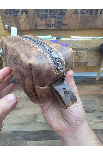 ADA Leather El Yapımı Hakiki Deri Dopp Kit (Seyahat & Bakım Çantası)