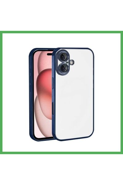 Nur store Çanta iPhone 17 Compatible Lens Silicone Case - Navy Blue Bezoss