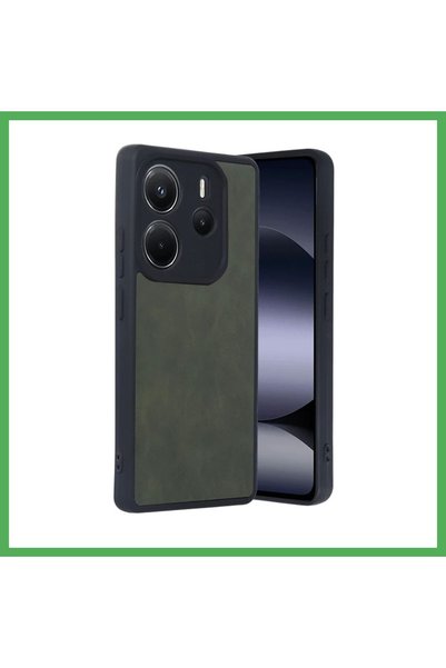 Nur store Çanta Redmi Note 14 4g Compatible Case Aras Leather Cover - Dark Gr...