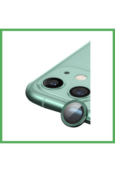 Nur store Çanta iPhone 12 Mini Compatible Raze Metal Camera Lens - Green Bezoss