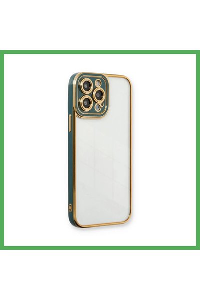 Nur store Çanta iPhone 14 Pro Compatible Case Liva Lens Silicone - Green Bezoss