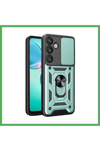 Nur store Çanta غطاء سيليكون متوافق مع هاتف سامسونج جالاكسي S25 مع حلقة حماية...